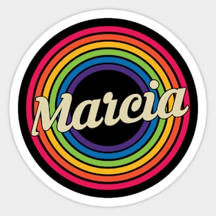 Marcia - Retro Rainbow Style Sticker